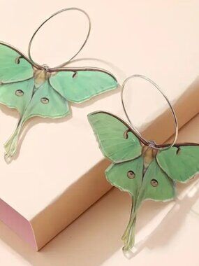 ModCloth Soren Luna Moth Acrylic Earrings